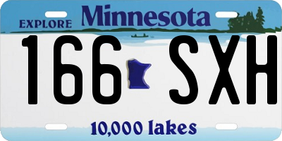MN license plate 166SXH