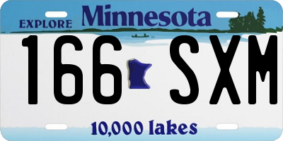 MN license plate 166SXM