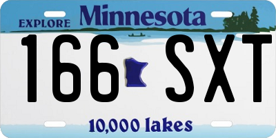 MN license plate 166SXT