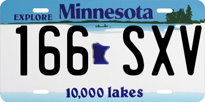 MN license plate 166SXV