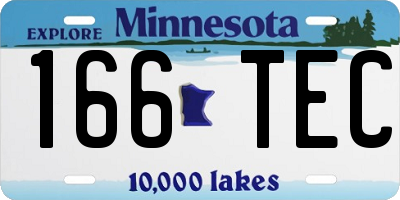 MN license plate 166TEC