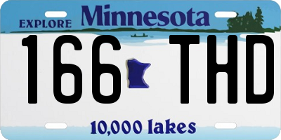 MN license plate 166THD
