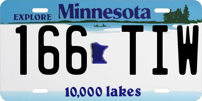 MN license plate 166TIW