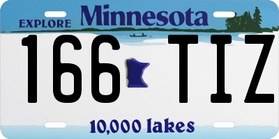 MN license plate 166TIZ