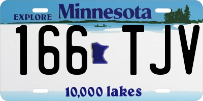 MN license plate 166TJV