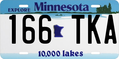MN license plate 166TKA