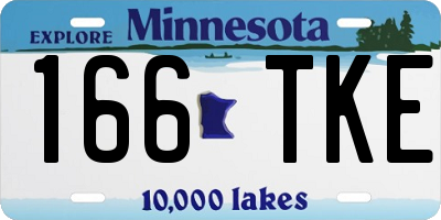 MN license plate 166TKE