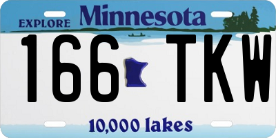 MN license plate 166TKW