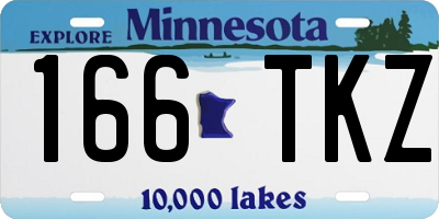 MN license plate 166TKZ