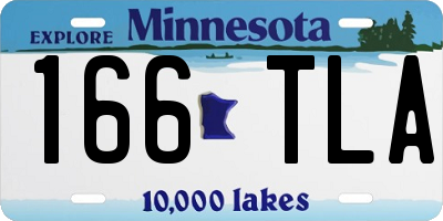 MN license plate 166TLA