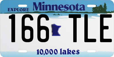 MN license plate 166TLE