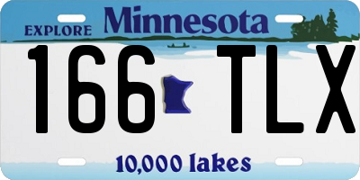 MN license plate 166TLX