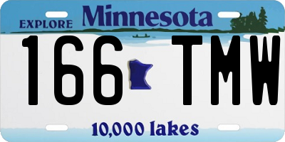 MN license plate 166TMW