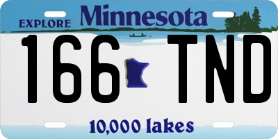 MN license plate 166TND