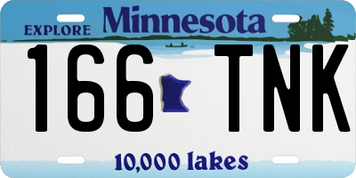 MN license plate 166TNK