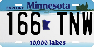 MN license plate 166TNW