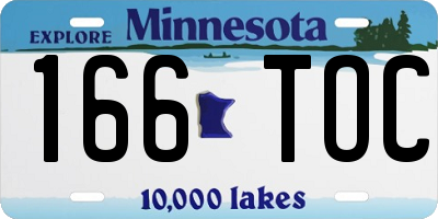 MN license plate 166TOC