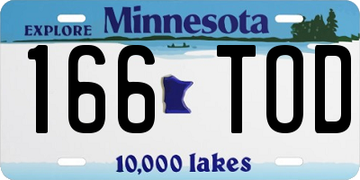MN license plate 166TOD