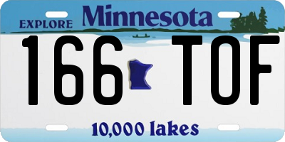 MN license plate 166TOF