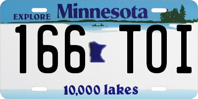 MN license plate 166TOI