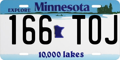 MN license plate 166TOJ