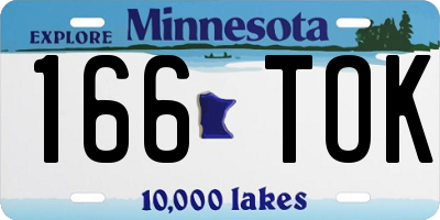 MN license plate 166TOK