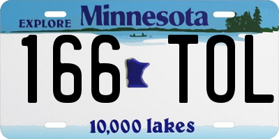 MN license plate 166TOL