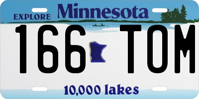 MN license plate 166TOM