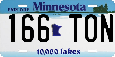 MN license plate 166TON