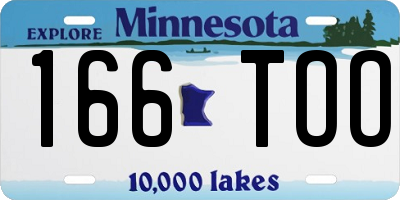 MN license plate 166TOO