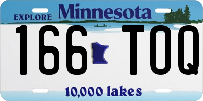 MN license plate 166TOQ