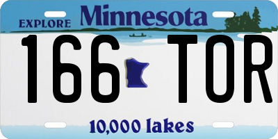 MN license plate 166TOR