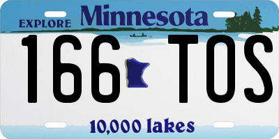 MN license plate 166TOS