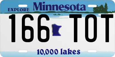 MN license plate 166TOT