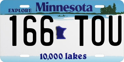 MN license plate 166TOU