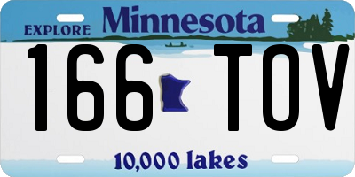 MN license plate 166TOV