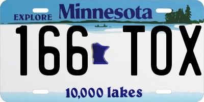 MN license plate 166TOX