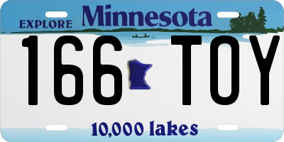MN license plate 166TOY