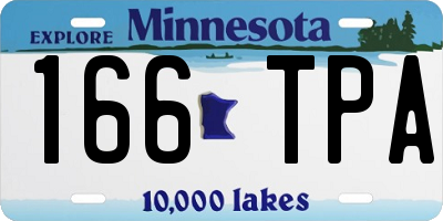 MN license plate 166TPA