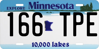 MN license plate 166TPE
