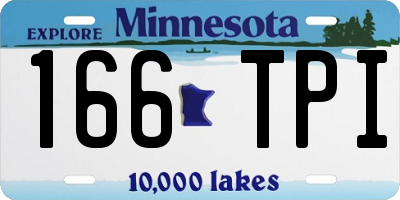 MN license plate 166TPI