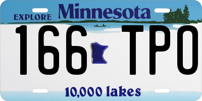 MN license plate 166TPO