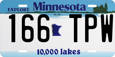 MN license plate 166TPW