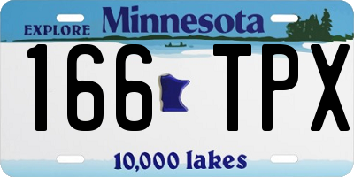 MN license plate 166TPX