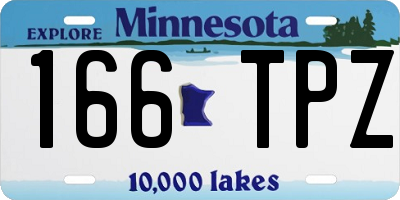 MN license plate 166TPZ