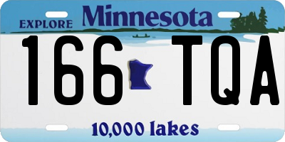 MN license plate 166TQA