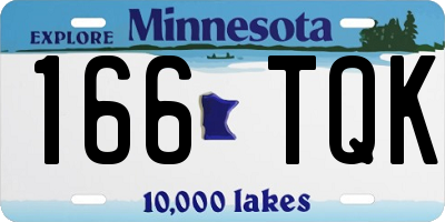 MN license plate 166TQK