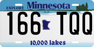 MN license plate 166TQQ