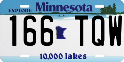MN license plate 166TQW