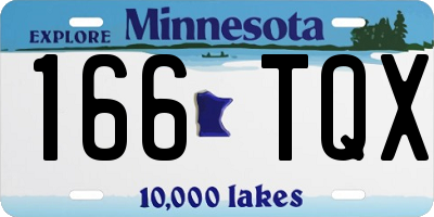 MN license plate 166TQX